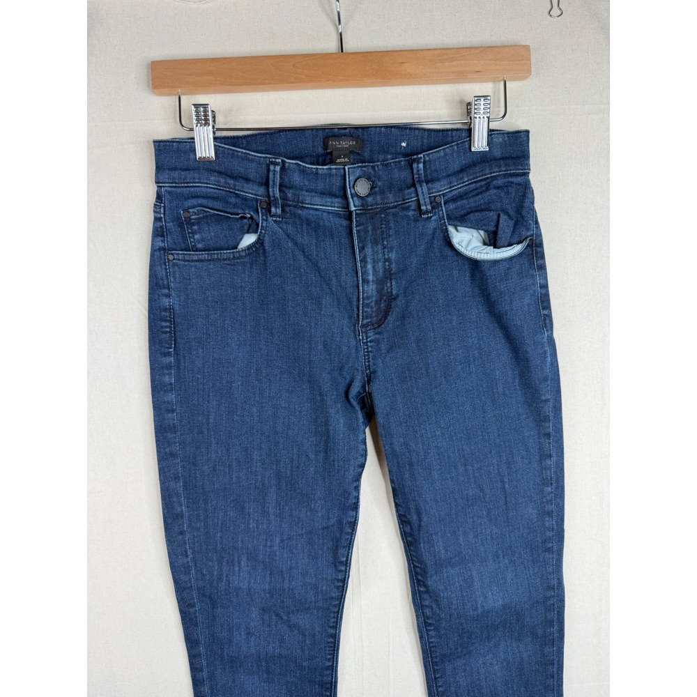 Ann Taylor Factory Women's Ankle Jeans Size 4 Blue Lace Hem Blue Denim Skinny - Picture 3 of 12